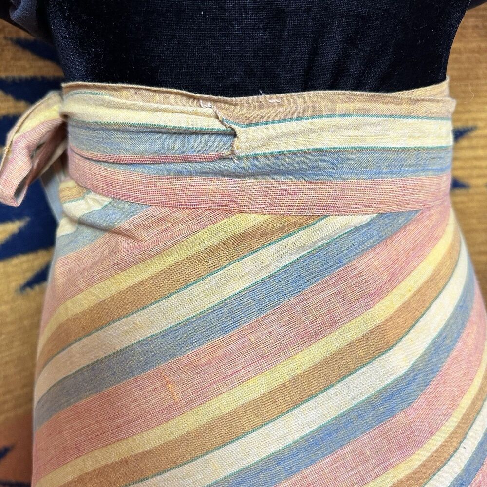 Vintage 70’s Modern Junior Cotton Wrap Around Skirt. Large. Boho. Rare Vintage. - Picture 6 of 16